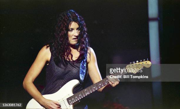June 14: MANDATORY CREDIT Bill Tompkins/Getty Images Meridith Brooks performing on June 14th, 2003 in Oklahoma City.