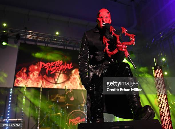 Singer Jeremy Spencer aka Devil Daddy of the band Psychosexual performs during a live concert event presented by KILPOP at Structure Exhibits,...