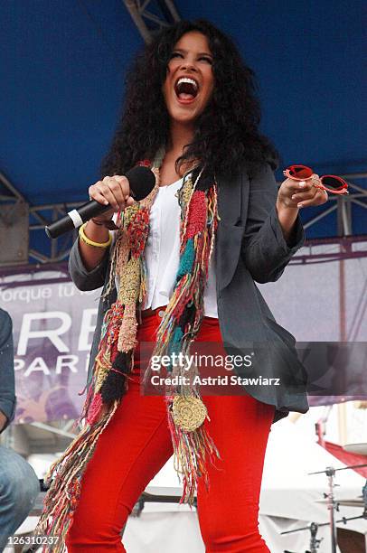 Singer Litzy Vanya Dom’nguez Balderas attends the 2011 Telemundo Club De Noveleras Tour at South Street Seaport on September 24, 2011 in New York...