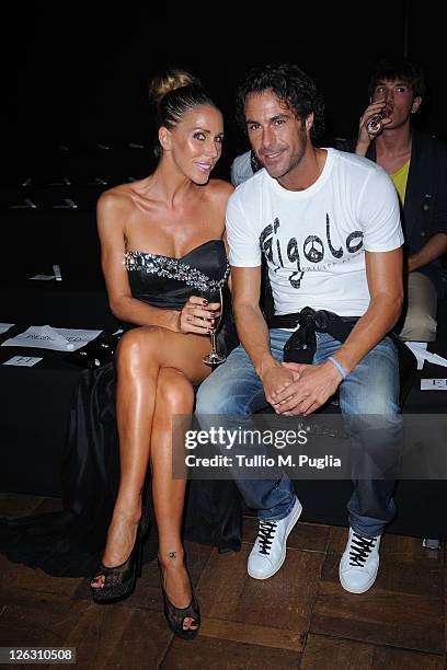 Guendalina Canessa and Fabio Galante attend the Philipp Plein Urban Jungle Spring/Summer 2012 fashion show as part Milan Womenswear Fashion Week on...