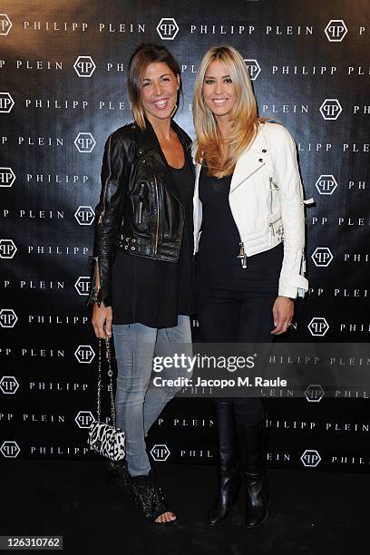 Elena Santarelli attends the Philipp Plein Urban Jungle Spring/Summer 2012 fashion show as part Milan Womenswear Fashion Week on September 24, 2011...