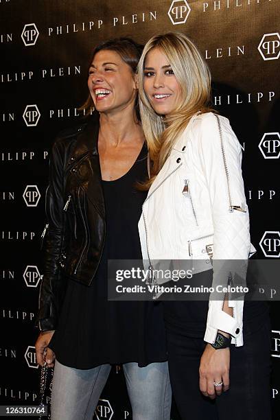 Elena Santarelli attends the Philipp Plein Urban Jungle Spring/Summer 2012 fashion show as part Milan Womenswear Fashion Week on September 24, 2011...