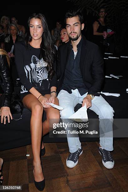 Devin del Santo and guest attend the Philipp Plein Urban Jungle Spring/Summer 2012 fashion show as part Milan Womenswear Fashion Week on September...