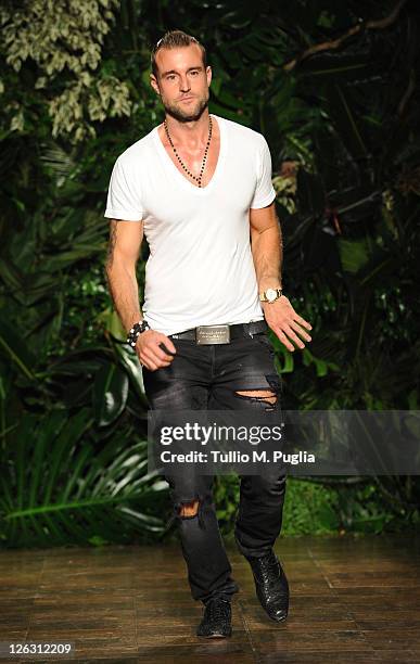 Designer Philipp Plein on the runway at the Philipp Plein Urban Jungle Spring/Summer 2012 fashion show as part Milan Womenswear Fashion Week on...