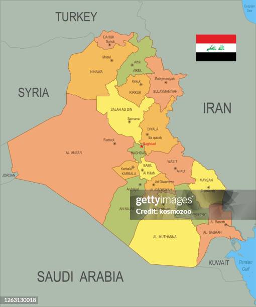 Iraq Map Simple 25 Iraq Map With Provinces Stock Photos, High-Res Pictures, and Images ...