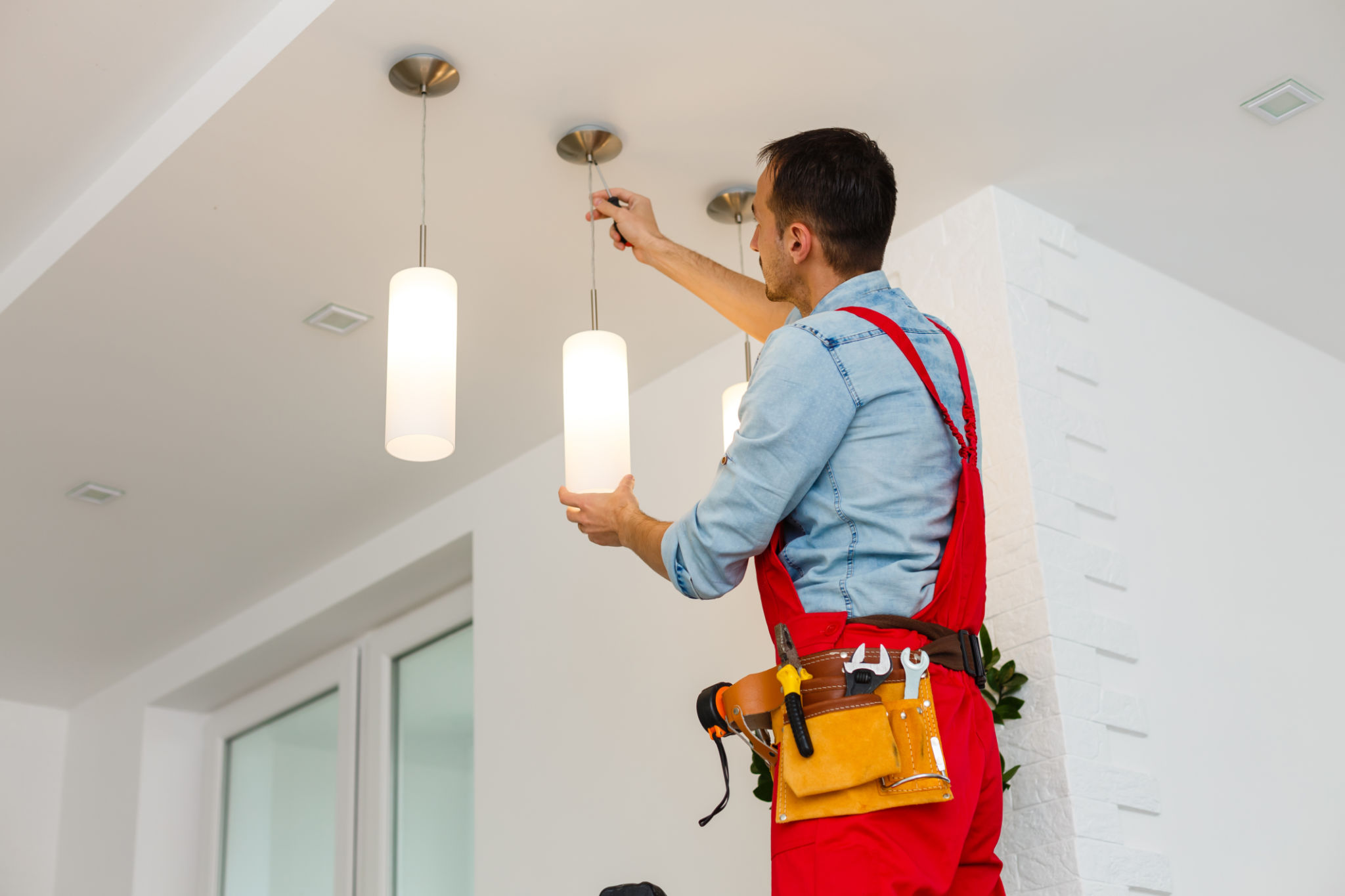 chandelier installation