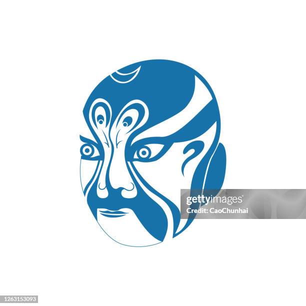 beijing opera masks(chinese traditional paper-cut art) - peking opera stock illustrations