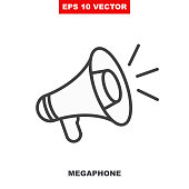 Loudspeaker vector icon for announce in public media. V2