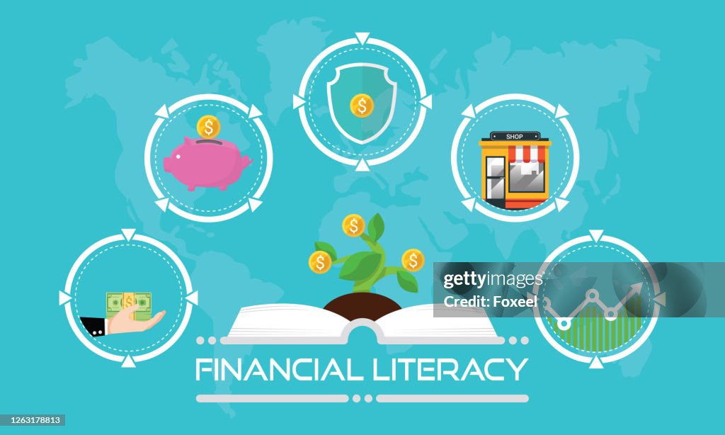 Financial Literacy Course Concept Design By Opened Book For Wealth ...