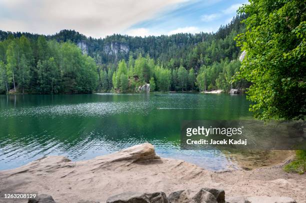 adrspach lake - czech republic stock pictures, royalty-free photos & images