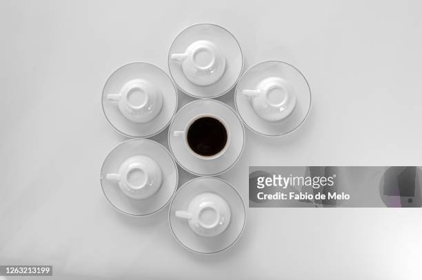 white cup coffee. - xícara stock pictures, royalty-free photos & images