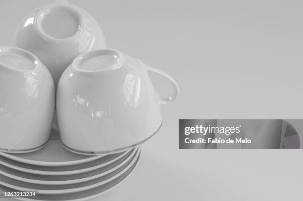 white cup coffee. - café bebida stock pictures, royalty-free photos & images