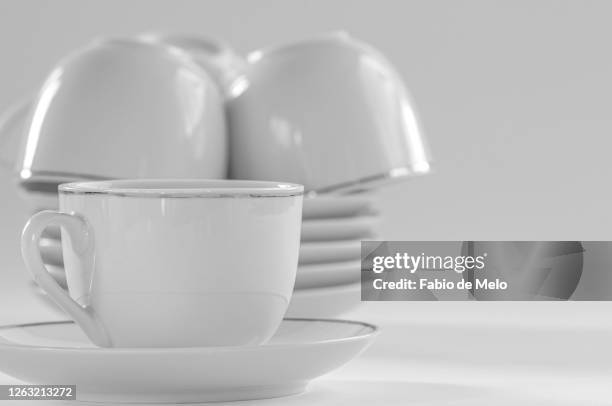 white cup coffee. - xícara stock pictures, royalty-free photos & images