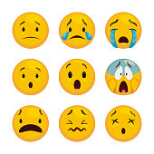 Emoji Set to Express Sadness, Worry and Surprise