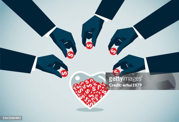 hope - concept - crowd hand heart stock illustrations