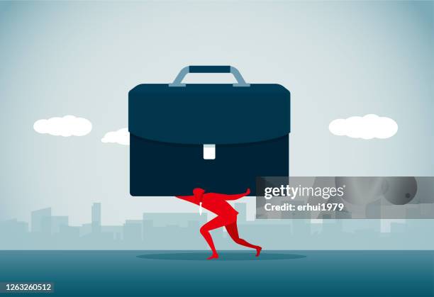 working - heavy baggage stock illustrations