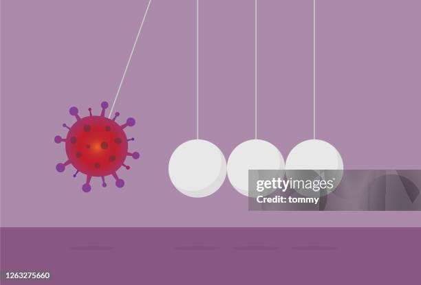 the effect of virus pandemic - pendulum stock illustrations