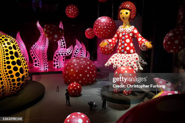 General view of the exhibition "You, Me and the Balloons" by Yayoi Kusama at Aviva Studios on June 29, 2023 in Manchester, England. Artist Yayoi...