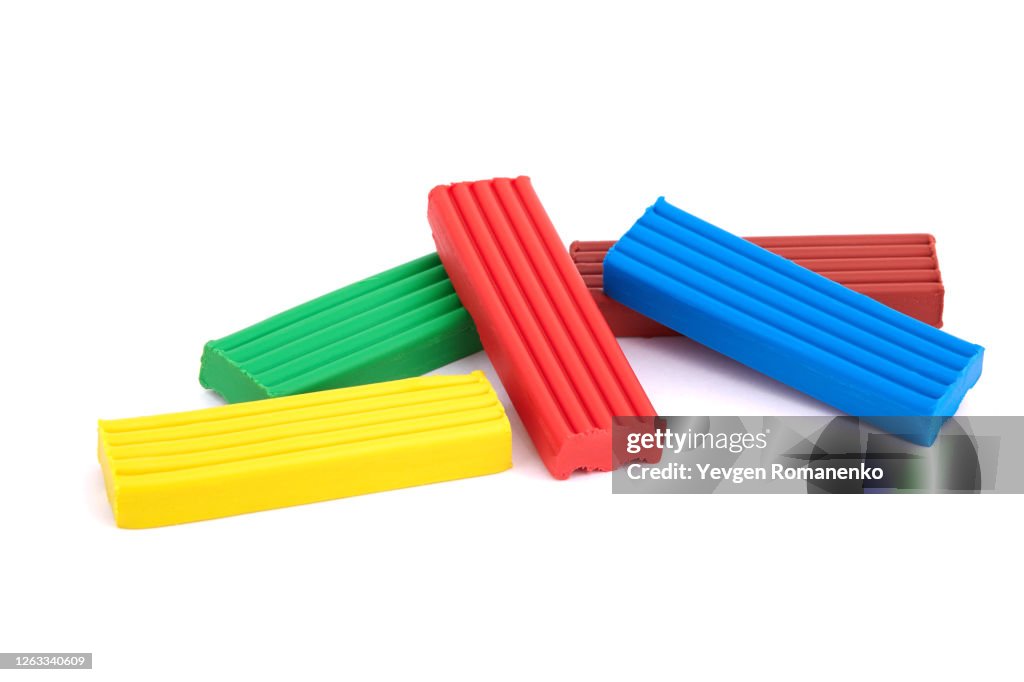 Modelling clay isolated on white background