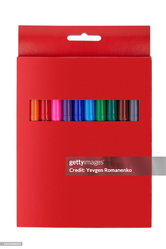 Felt tip pens isolated on white background