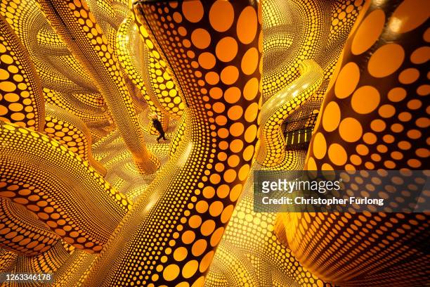 General view of the exhibition "You, Me and the Balloons" by Yayoi Kusama at Aviva Studios on June 29, 2023 in Manchester, England. Artist Yayoi...