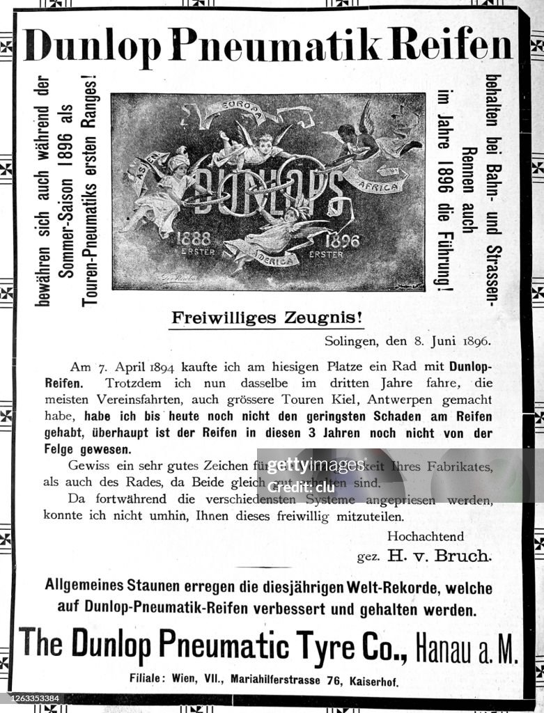 Ad for Dunlop Pneumatic Tires