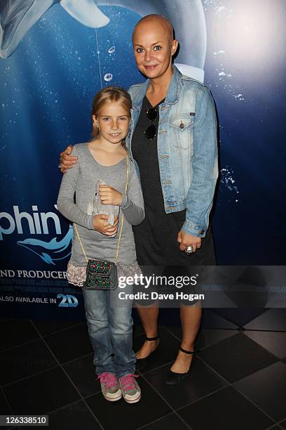 Gail Porter and her daughter Honey attend a screening of Dolphin Tale in 3D at The Vue West End on September 25, 2011 in London, United Kingdom.