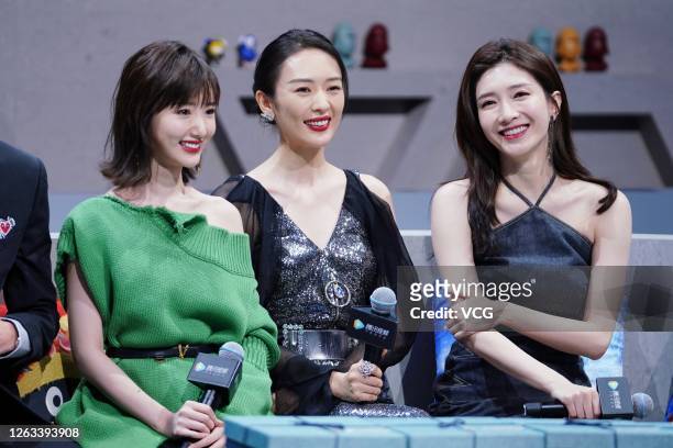 Actress Mao Xiaotong , actress Tong Yao and actress Maggie Jiang Shuying attend the 2020 Tencent Video Star Awards on August 2, 2020 in Shanghai,...