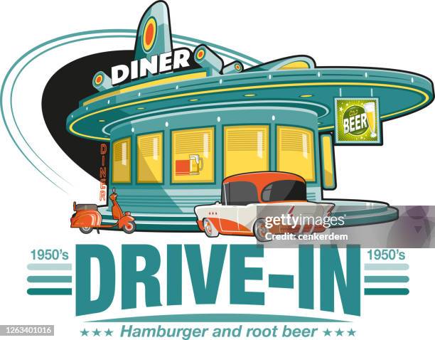 drive in diner - t shirt vector stock illustrations