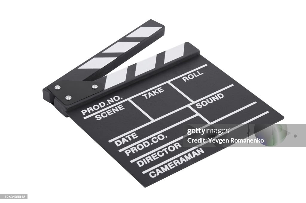 Сlapperboard isolated on white background