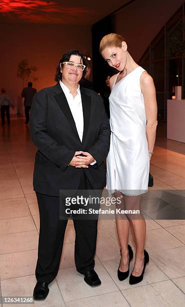 Cathy Opie and Carmen Scott at the Hammer Museum gala in the garden on September 24, 2011 in Westwood, California.