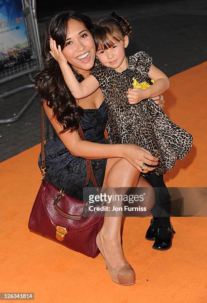 Myleene Klass and her daughter Ava attend the UK premiere of The Lion King 3D at BFI IMAX on September 25, 2011 in London, England.