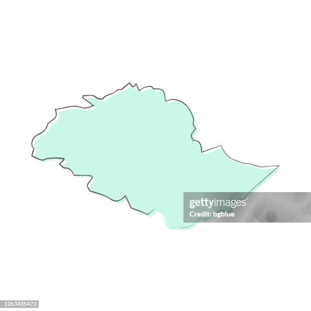 gilgit baltistan map hand drawn on white background - trendy design - kashmir stock illustrations