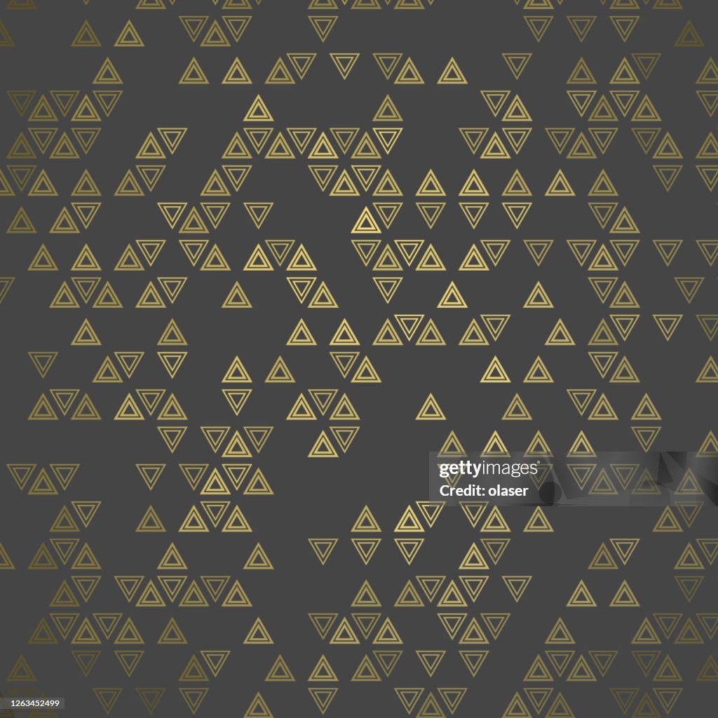 Reflective Triangle Pattern Splattered Equally Sized Triangle Pattern With Golden 3d Reflection ...