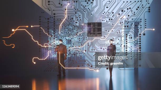 digital kontrollpunkt med personer som bär ansiktsskyddsmask - likriktning bildbanksfoton och bilder