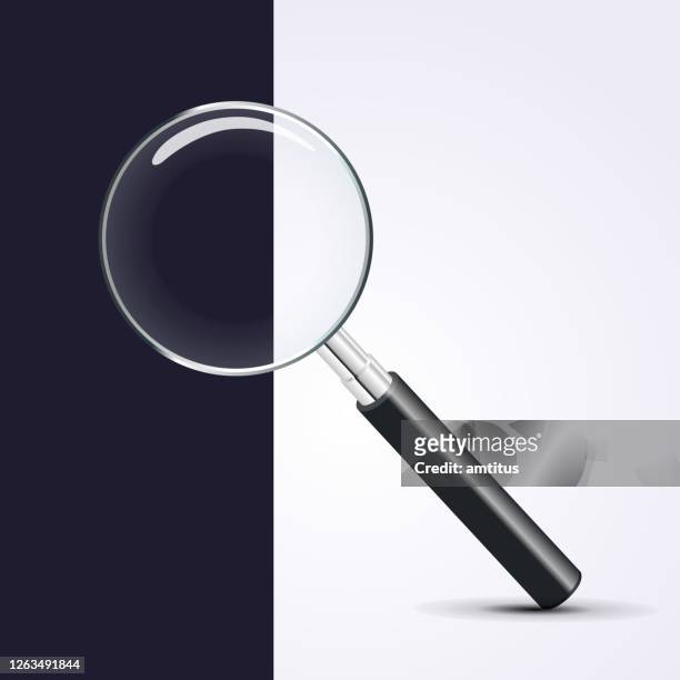 magnifying glass - scrutiny stock illustrations
