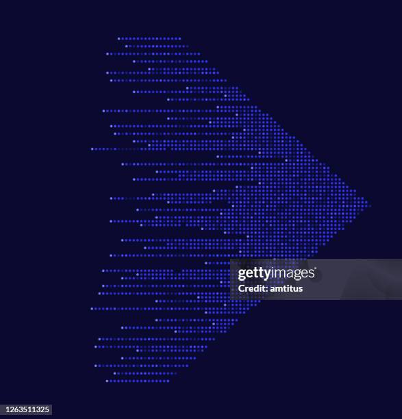 blue pixelated arrow - step into the future stock illustrations