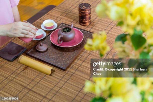 daily ritual- tea making - taipei tea stock pictures, royalty-free photos & images