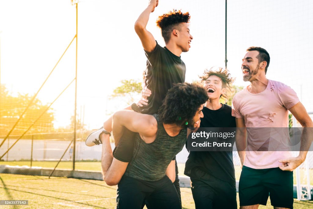 Cheering Inshambles Soccer Players Cheering In Training Field High-Res Stock Photo - Getty ...