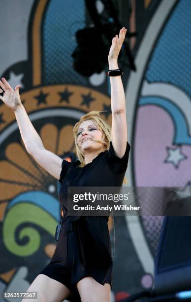 Pop band Goldfrapp performing at the Isle of Wight music festival in 2006