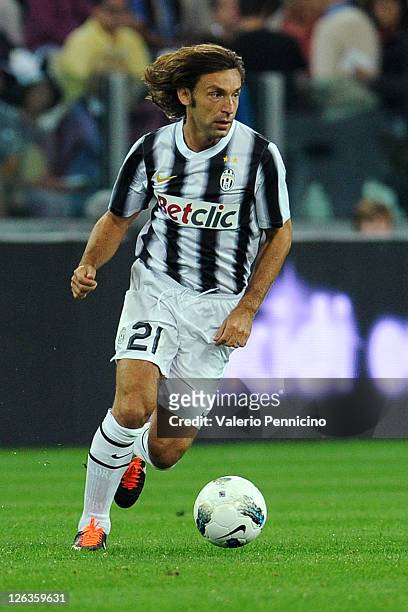 Andrea Pirlo of Juventus FC in action during the Serie A match between Juventus FC and Bologna FC on September 21, 2011 in Turin, Italy.