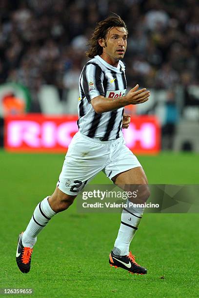 Andrea Pirlo of Juventus FC looks on during the Serie A match between Juventus FC and Bologna FC on September 21, 2011 in Turin, Italy.