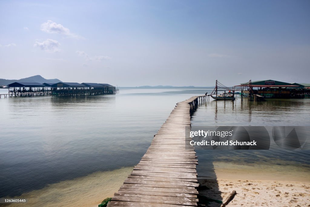 A jetty at Starfish Beach on the island of Phu Quoc