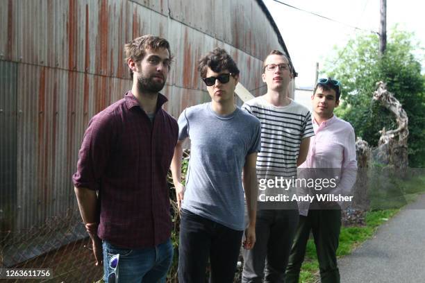 New York based indie band photographed backstage at the Isle of Wight music festival in 2010