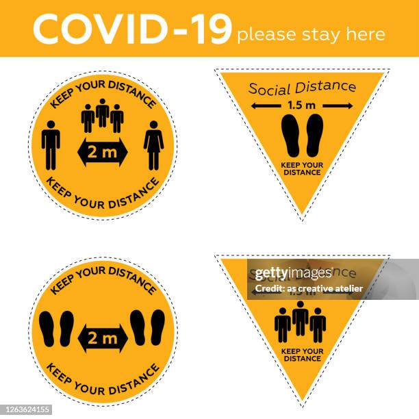 Social Distancing Sign Examples 51 Social Distancing Floor Graphics Stock Photos, High-Res Pictures ...