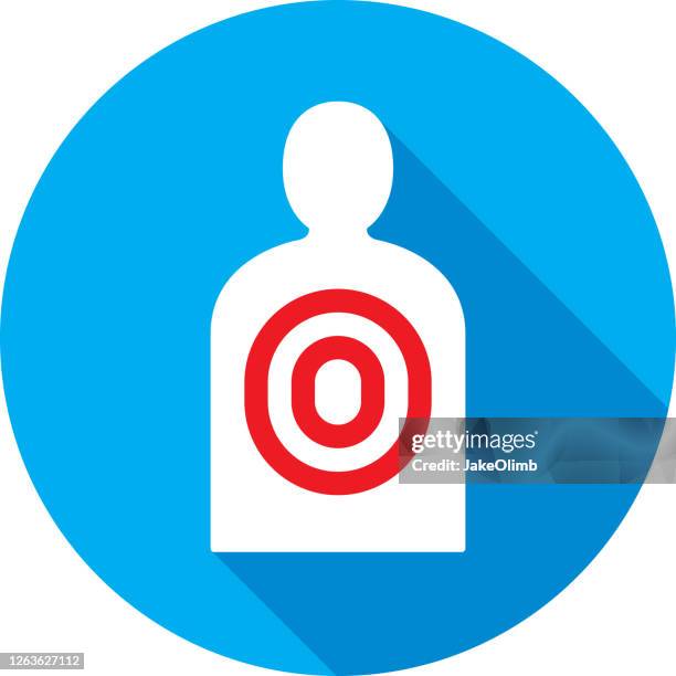 silhouette shooting range target icon flat 2 - hostage stock illustrations