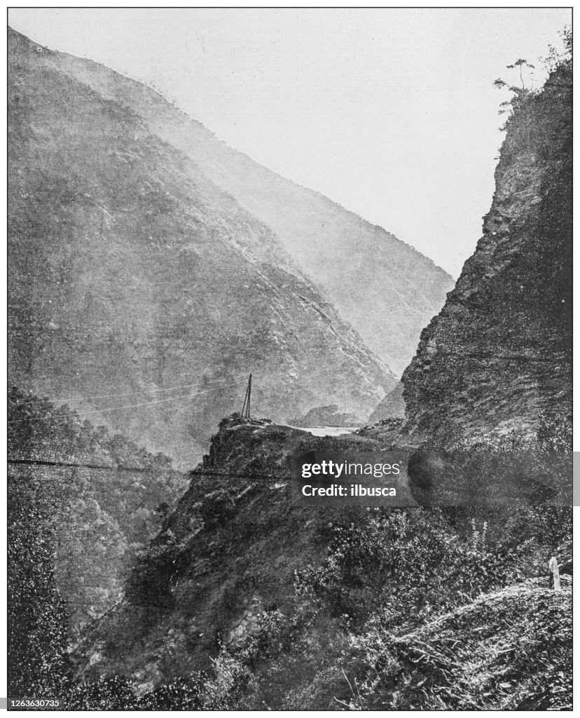 Antique black and white photograph: Chiffa gorge