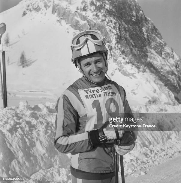 Portrait de Guy Périllat à Val d'Isère, France en décembre 1966.