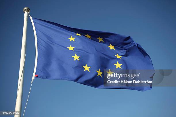 the european union flag - eu flagge stock-fotos und bilder