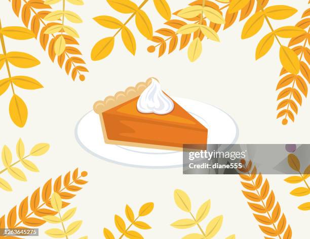 freshly baked pumpkin pie on a plate - sweet potato pie stock illustrations